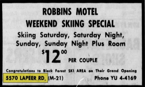 Blue Water Motel (Robbins Motel & Gift Shop) - Jan 1966 Ad (newer photo)